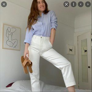 Everlane Straight Leg Crops in Sandstone, short